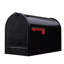 4w Rural Mailboxes Galvanized Steel,jumbo Size,post-mount Mailbox In Black