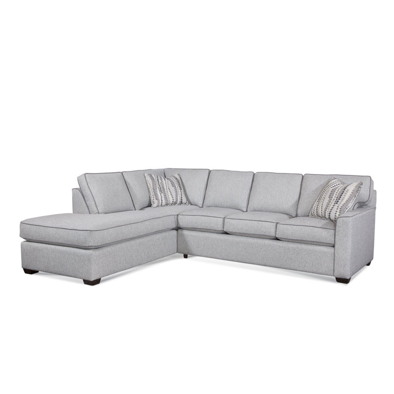 Canapé-lit modulaire 2 pièces avec matelas à ressorts standard Frye, Orienté à droite, Lin, Noir géométrique