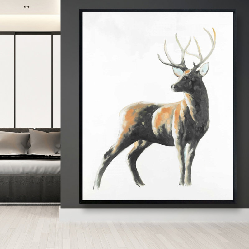 Abstract Deer Print On Canvas