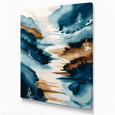 Aquarelle, paysage, 37, art mural sur toile verte