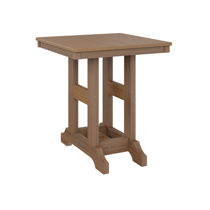 Garden Classic Outdoor Square Dining Table, Antique Mahogany, Natural Teak