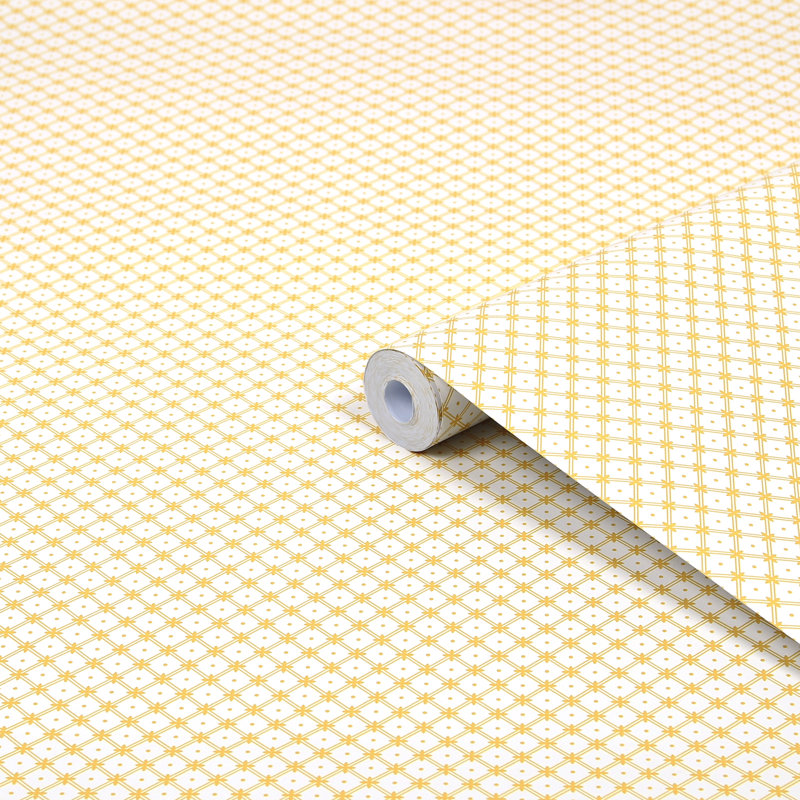 Wickerwork Pale Ochre Yellow Removable Wallpaper, Pale Ochre Yellow