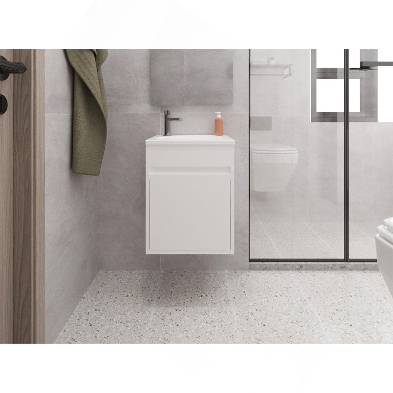 Lavabo pour salle de bain Sutcliffe, blanc, Blanc