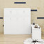 Grand lit escamotable avec bureau, tablettes et armoires-1104994222