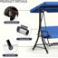 Balançoire d'extérieur 2 en 1 avec repose-pieds, parasol réglable et coussin amovible-1148542965