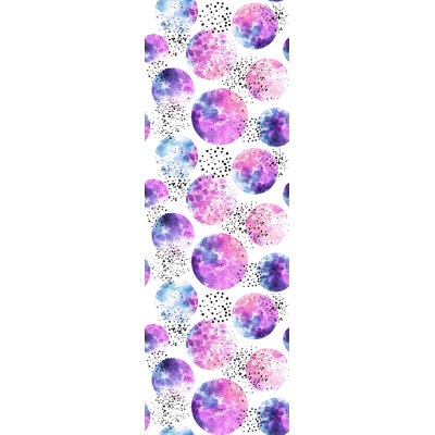 Rouleau de papier peint adhésif à motif de cercles aquarelle amovible L 4,17 pi x l 25 po Doran