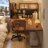 Nut-brown L-Shaped Solid Wood writing desk-118342506-118342509