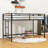 Twin Sturdy Metal Loft Bed With Ladder