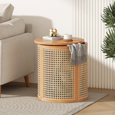Table d'appoint en caoutchouc et bois massif