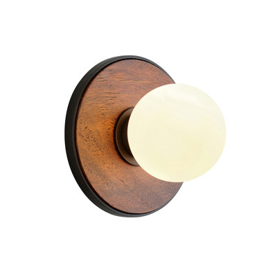 Plafonnier encastré à intensité variable en acacia à 1 lumière Bellago