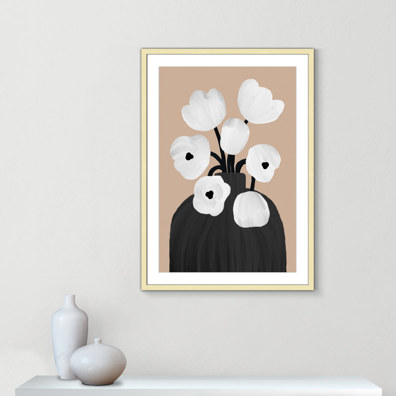 Reproduction botanique Scandi II par Orara, L 25,5 po x H 35,5 po, Matted Print, Or mat