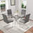 Square Pedestal Dining Set With 4 Luxury Faux Leather Dining Chairs-112246292-112246293