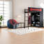 Lit mezzanine en bois double densité avec bureau et lumières RVB