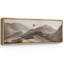 Brown Rustic Sun Mountains Simple Muted Extra Large Framed Wall Art Oversized Canvas Print-111696305-106766975