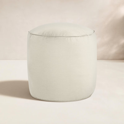 Demi Round Upholstered Outdoor Ottoman with Sunbrella® Cushion