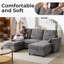 Canapé en U en forme de nuage avec repose-pieds avec rangement, canapé en chenille moderne avec méridienne, canapé modulaire convertible à 5 places pour le salon, gris-865109685