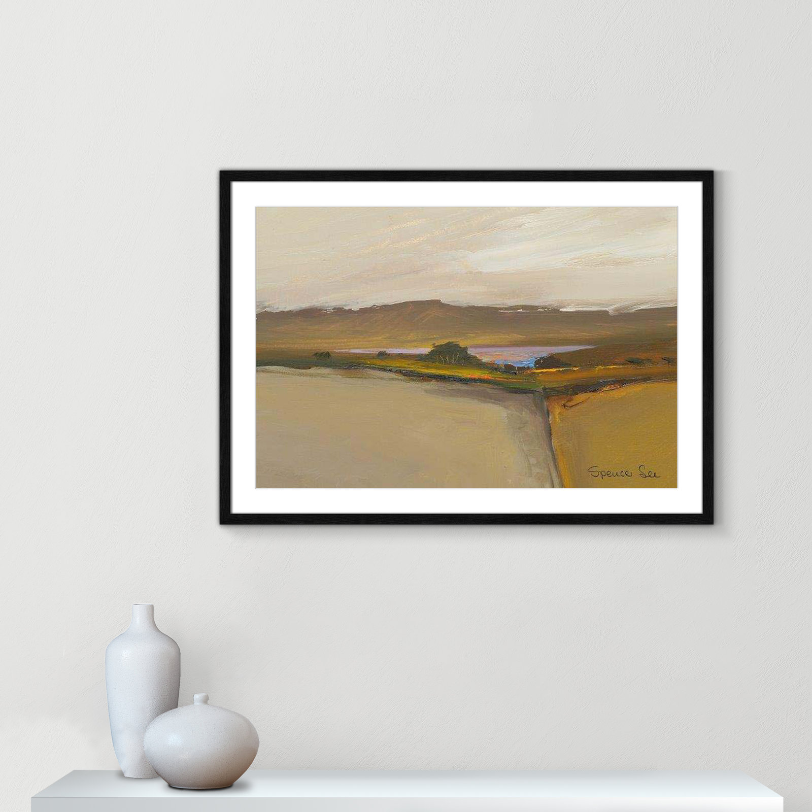 Heaven and Earth IV Print, Black Framed, 25.5" H x 35.5" W x 0.75" D