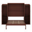 Lit escamotable en bois avec 2 garde-robe et tablette de rangement-565799192