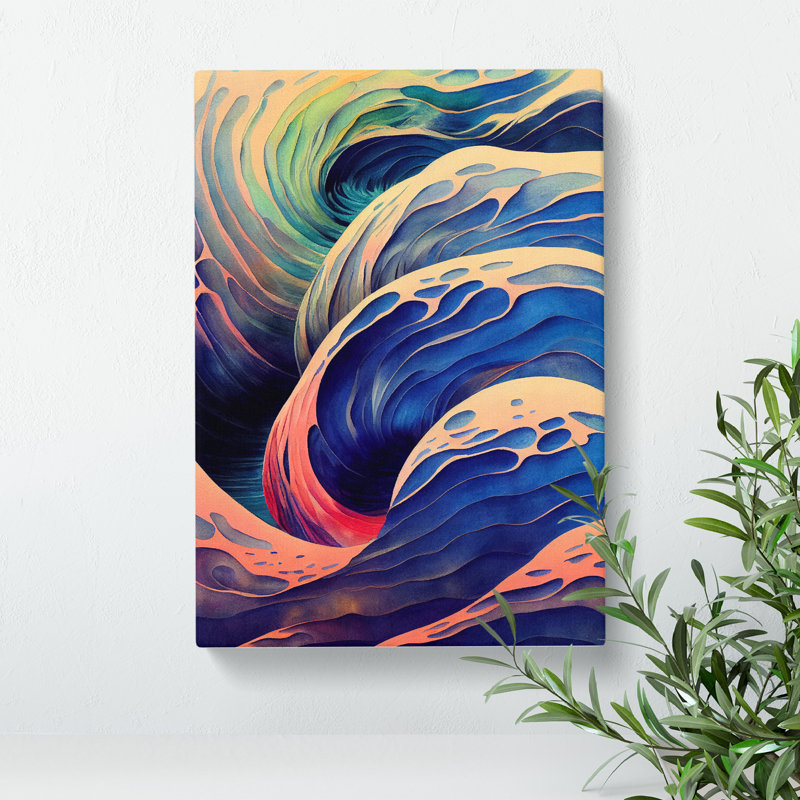 Ocean Wave In Colour No.4 Abstract - Wrapped Canvas Print, 50cm H x 35cm W x 3cm D