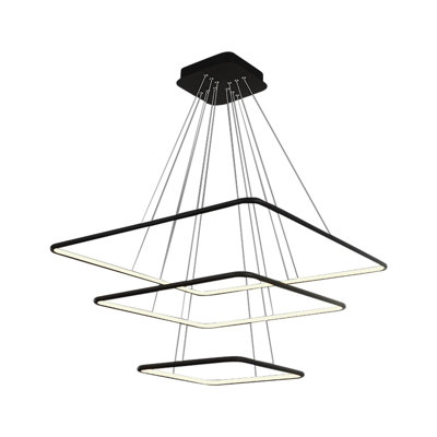 Nix 3 - Light Black LED Square/Rectangle Pendant