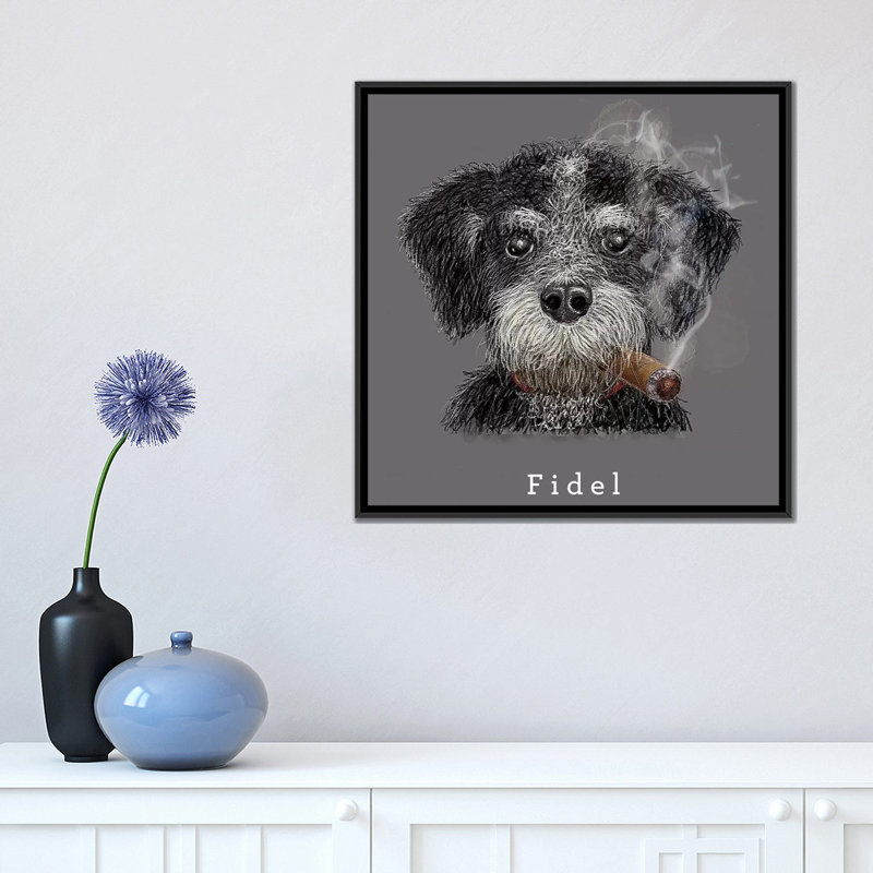 « fidel cubain native », impression sur toile, H 12 po x l 12 po x P 0,75 po, Toile tendue, Pas de tapis