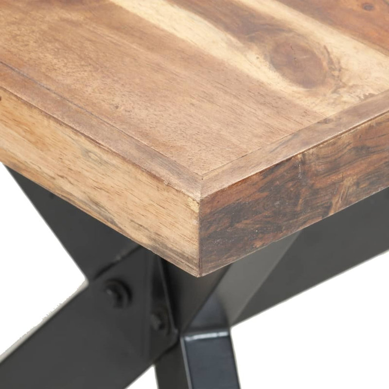 Vidaxl Dining Table Solid Wood With Sheesham Finish, 75cm H x 160cm L x 80cm W, Brown