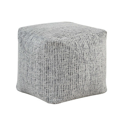 Square Chenille Upholstered Ottoman Pouf with Non-Slip Base and Durable Bead Fill for Versatile Seating or Footrest Use.