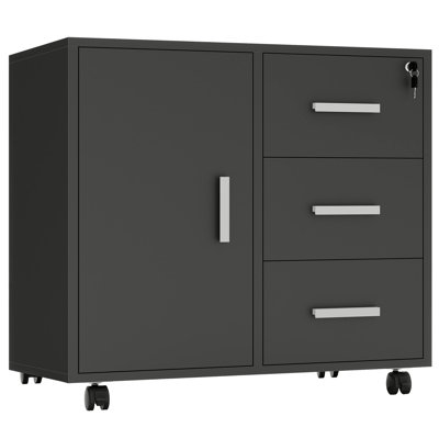60cm Wide 3 -Drawer Mobile File Cabinet