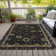 Machine Washable Indoor/Outdoor Xhevrie Black Rug