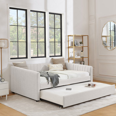 Upholstered Daybed Sofa Bed With Trundle