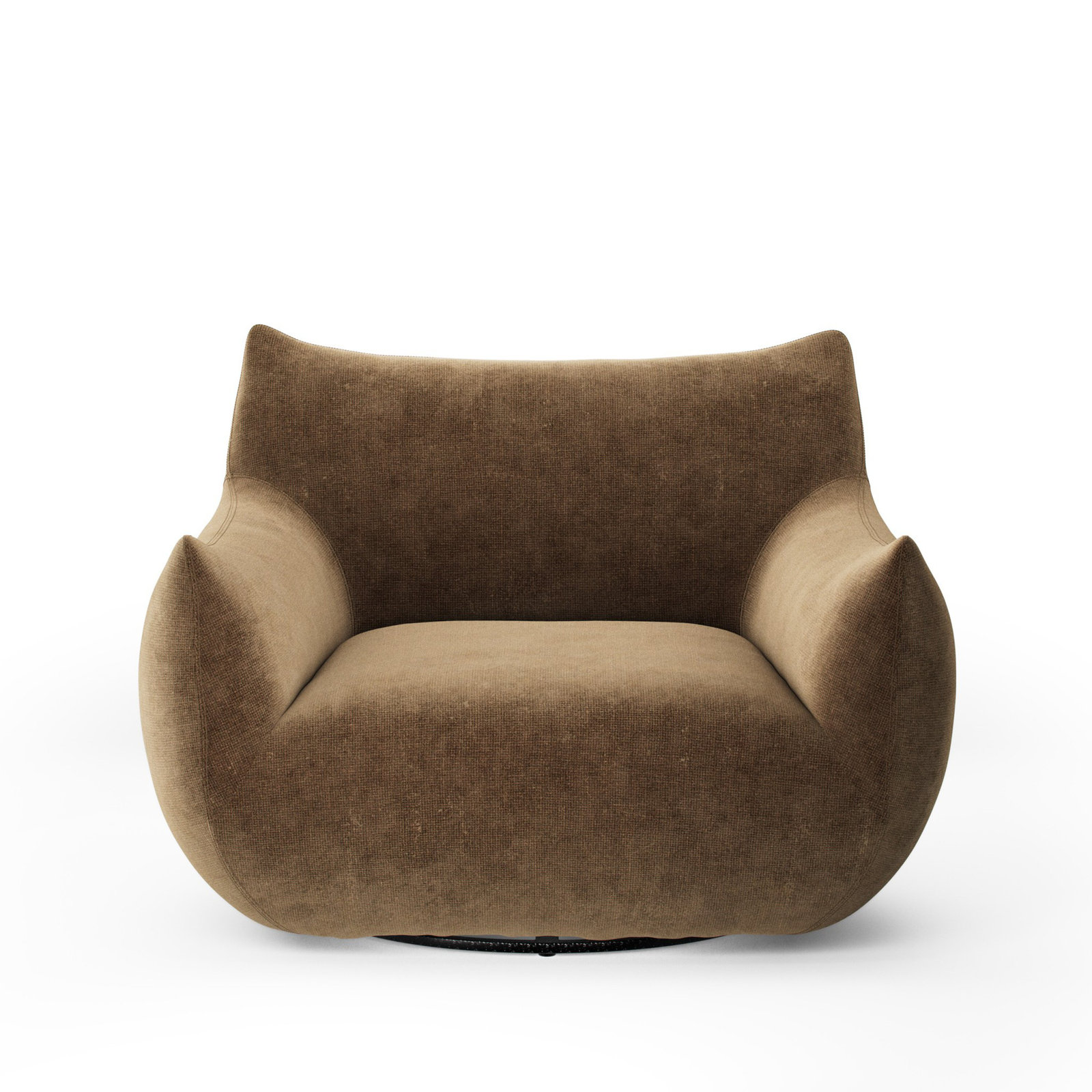 Nowthen Upholstered Swivel Armchair, Altair Mushroom Polyester