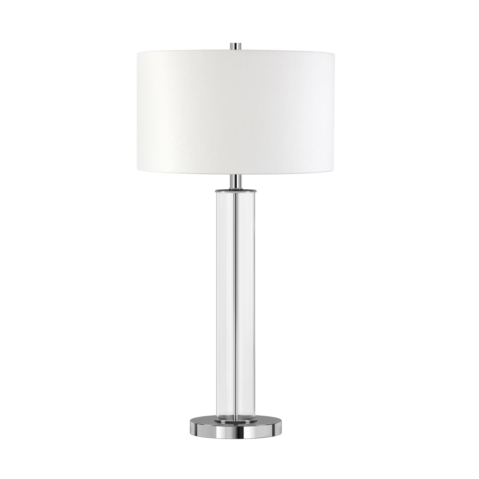 Skye 29.5" Table Lamp, Silver/Clear, White