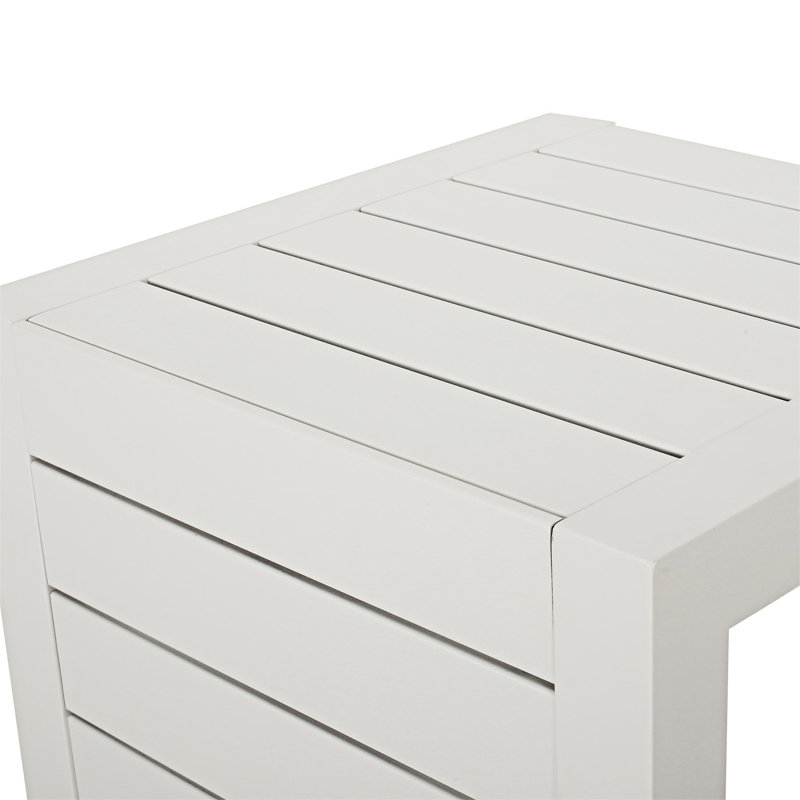 Outdoor Side Table, White
