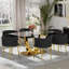 Ensemble de salle à manger rectangulaire à piédestal avec chaise tissée-919123659-919123654-919123661