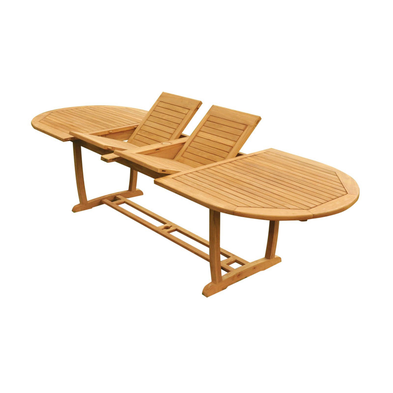 Hidalgo Extendable Oval Teak Outdoor Dining Table