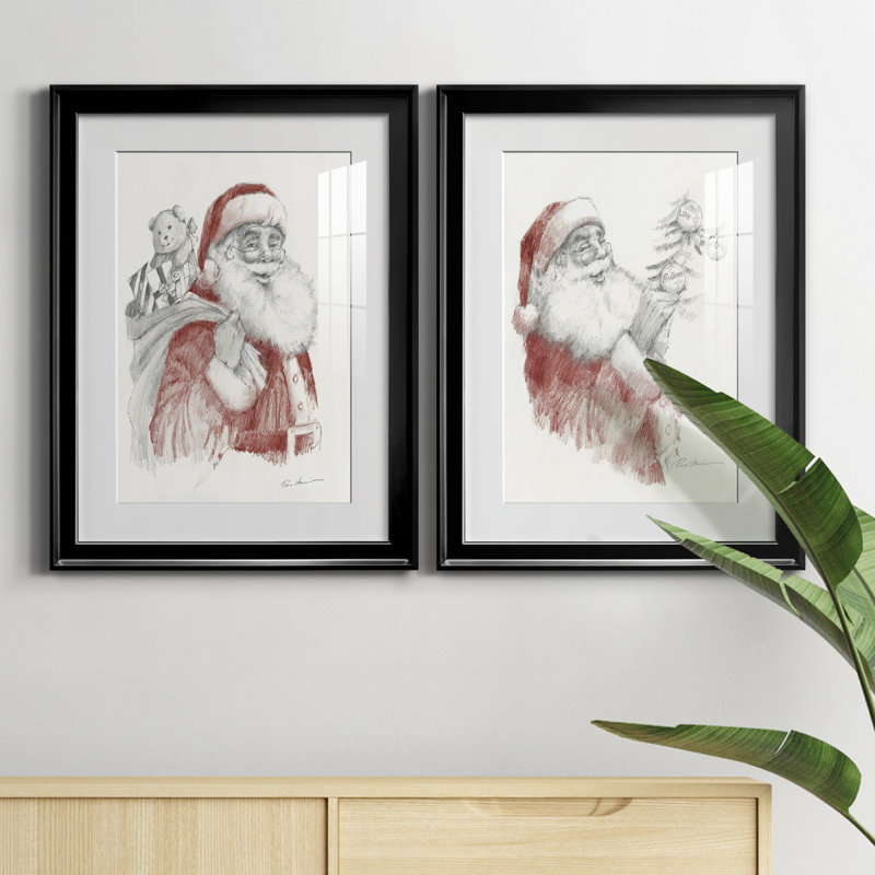 Prêt pour Noël - ensemble de 2 reproductions d'art, Blanc, H 31,5 po x l 47 po x P 1,5 po, H 18,5 po x l 49 po x P 1,5 po