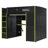 Larkspur Modern Gaming Solid Wood Full Loft Bed with LED Lighting, USB Port, Desk & Dual Wardrobes-124611200