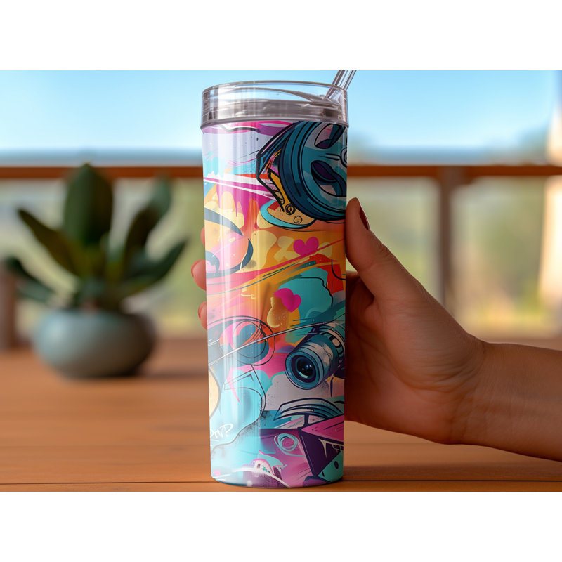 Choose Handmade Tumblers 591ml Vacuum Insulated Stainless Steel (18/8) Travel Tumbler with Straw