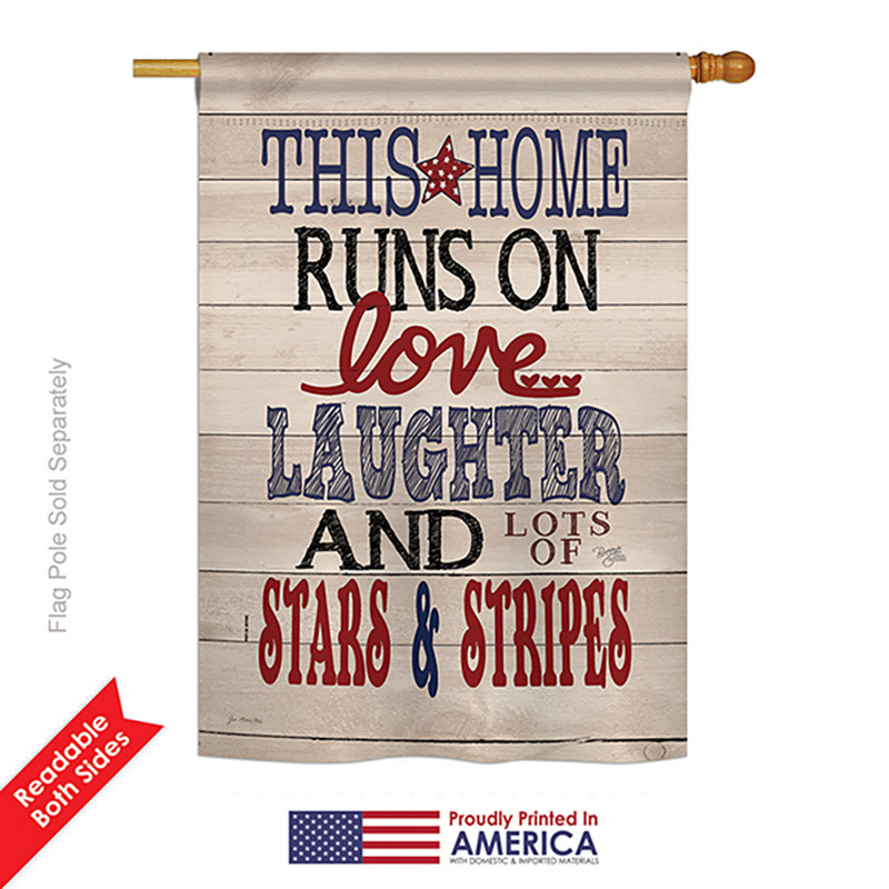 Drapeau de maison 40 po x 28 po en polyester à 2 côtés Americana Waterfront