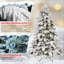 Arbre de Noël en forme d'épouvantail enneigé 6 pi avec 270 lumières DEL blanc chaud, 594 pointes de mémoire en PVC, poteau électrique et structure à charnières