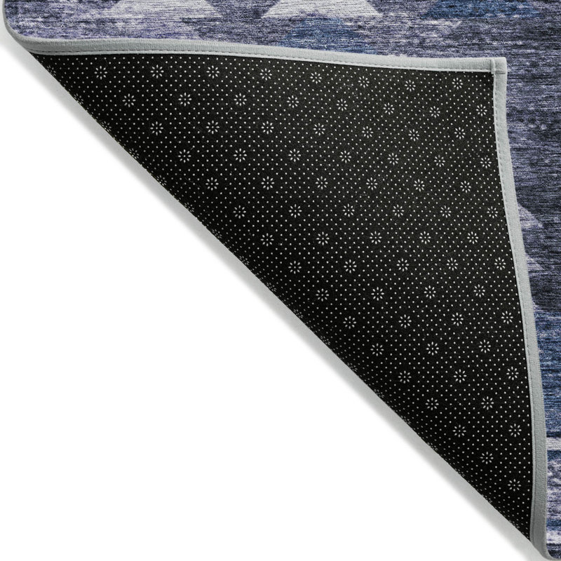 Tapis intérieur / extérieur lavable bleu marine et bleu ciel HomeRoots 10 pi x 14 pi