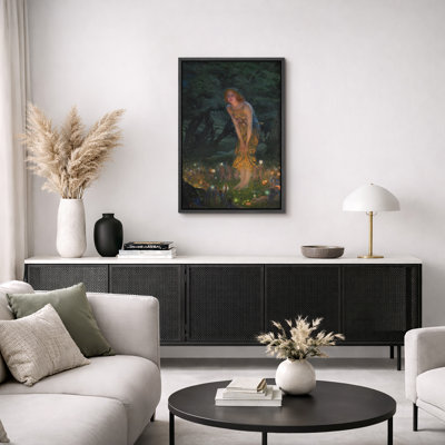 Enchanted Fairy Tale Forest Artwork, Romantic Mythical Scene Pictures, Framed Canvas Giclee Print Wall Art