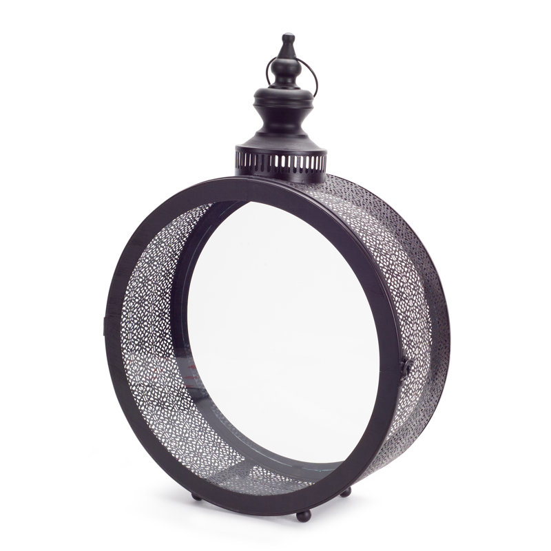 Tabletop Lantern, 22" H x 6" W x 16" D, Black