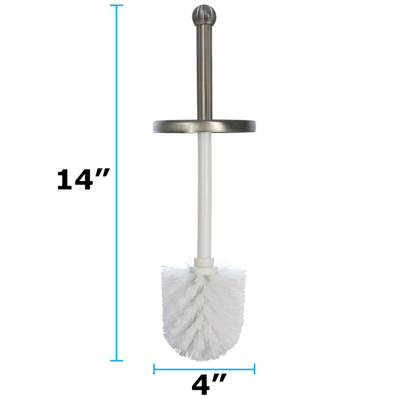 Stainless Steel Vented Toilet Brush Holder with Rubber Base