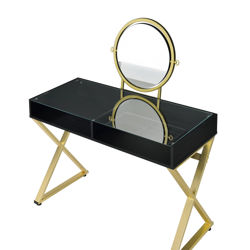 Bureau de coiffeuse avec miroir et plateau à bijoux (sans la chaise)
