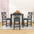 Jerimie 5 - Piece Dining Set, Square Counter Height Wood Table and 4 Upholstered Chairs-852849954-852849955
