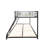 Twin Over Full Bunk Bed With Metal Construction, - Length Guardrail And Center Support Heavy Duty Quiet Wood Slats, Quick Assembly Package