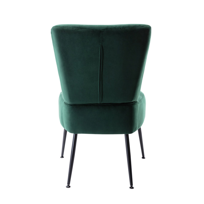 Bohn Velvet Slipper Chair, Green