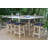 7 Pc. Antique Wash Eucalyptus Counter Height Set With Blue Rope Stools