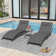 2-Piece Foldable "S"-Shaped Reclining Chaise Lounge Set With Adjustable Backrest And Foldable Rattan Coffee Table